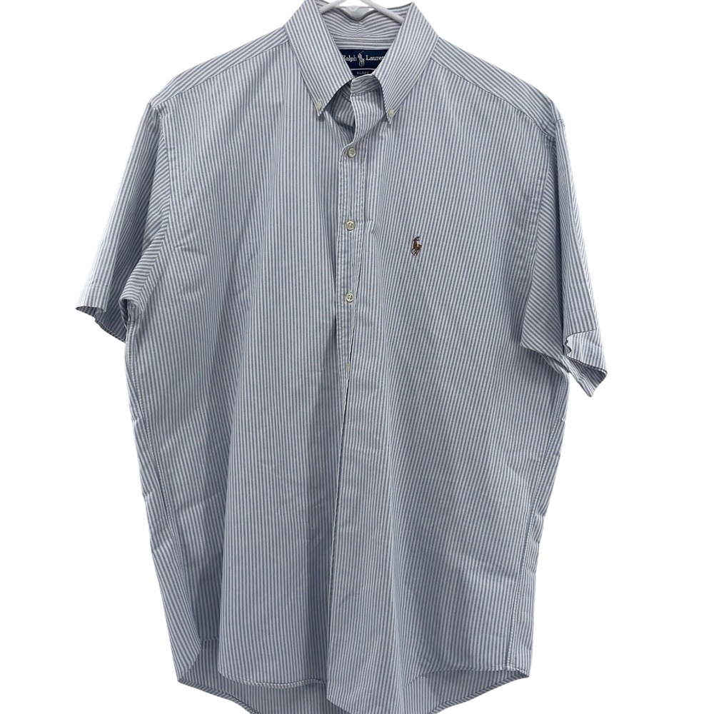 Ralph Lauren‎ Blake Mens Large Striped Short Sleeve Button Down Shirt - Picture 2 of 5
